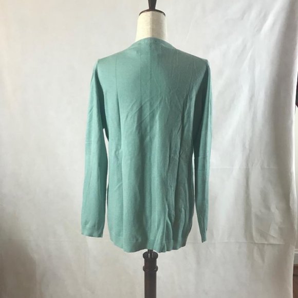 NWT Ann Taylor Seafoam Green V-neck Cardigan Button-up Sweater Size L - Picture 2 of 7